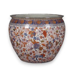 Cache pot en porcelaine Fleurs Imari