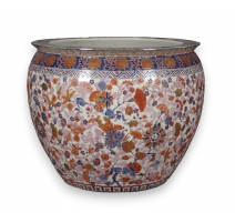 Cache pot en porcelaine Fleurs Imari