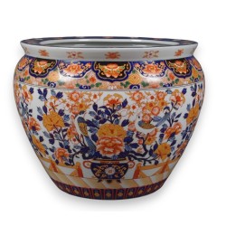 Cache pot en porcelaine Panier de fleurs Imari