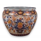 Cache pot en porcelaine Panier de fleurs Imari