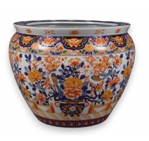 Cache pot en porcelaine Panier de fleurs Imari
