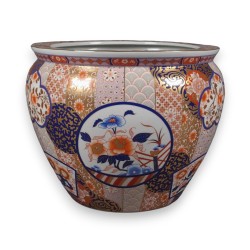 Cache pot en porcelaine Fleurs Imari