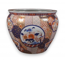 Cache pot en porcelaine Fleurs Imari