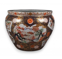 Cache pot en porcelaine Paysage Imari