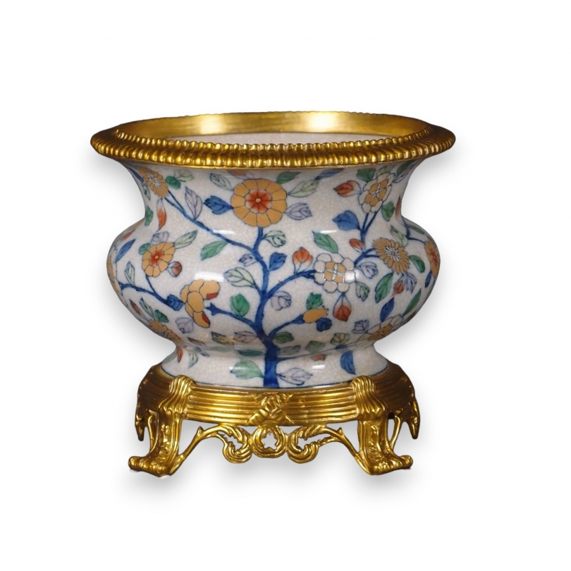 Cache pot en porcelaine Arbre Imari