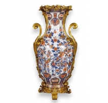 Vase "Grues" en porcelaine et bronze