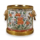 Cache pot Fleurs en porcelaine et bronze