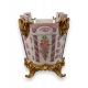 Cache pot Fleurs en porcelaine et bronze