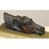 Porte-cartes "Tête de cheval" en régule et onyx