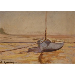 Tableau \"Barque\" signé A. GUMERY