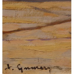 Tableau \"Barque\" signé A. GUMERY