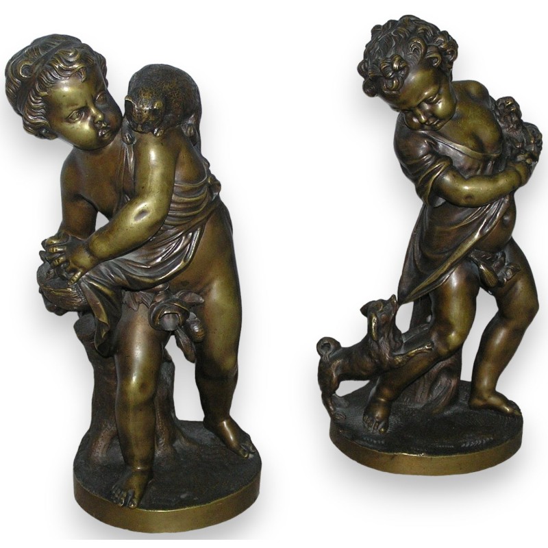 Paire de bronzes de putti