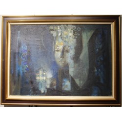 Tableau \"Visage\" signé CHABRY