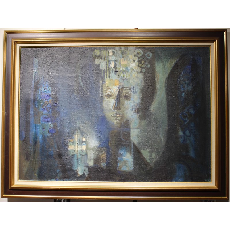 Tableau \"Visage\" signé CHABRY