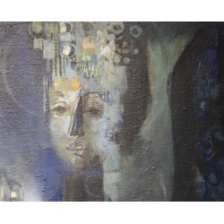 Tableau \"Visage\" signé CHABRY
