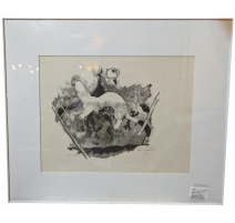 Gravure "Hermine", signée Robert HAINARD
