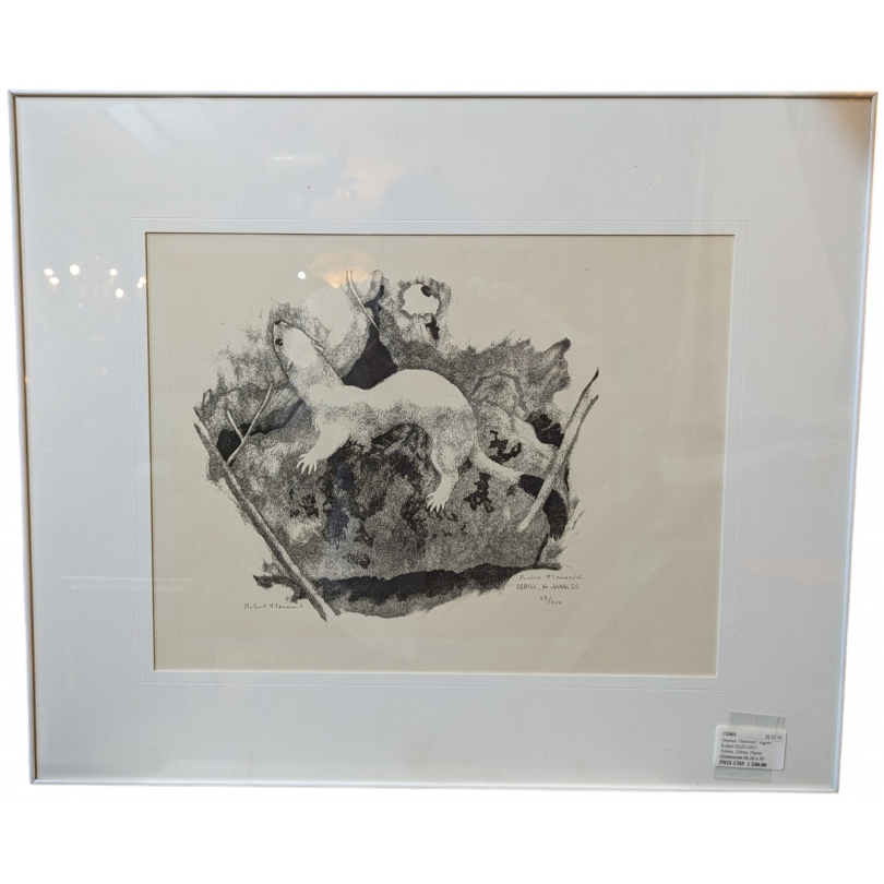 Gravure "Hermine", signée Robert HAINARD