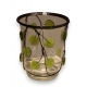 Vase en verre feuilles vertes appliquées