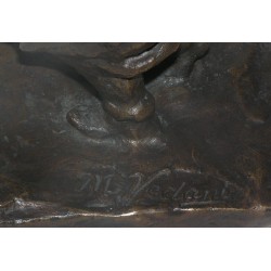 Bronze \"Le frère\", signé M. VEDANI