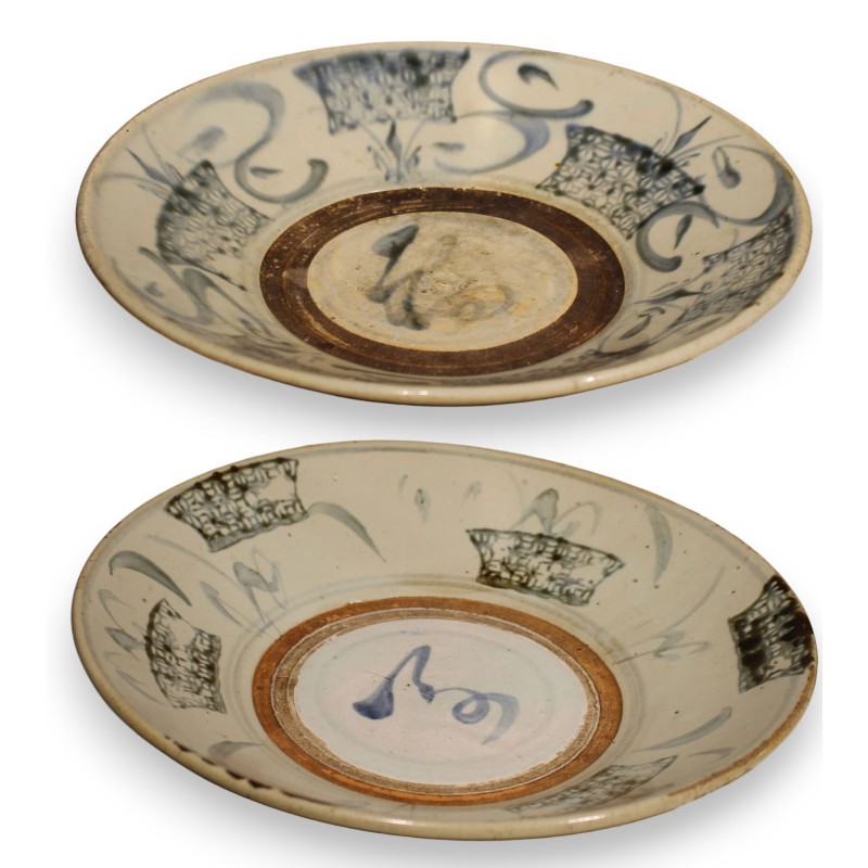 Paire d\'assiettes en porcelaine Bleu blanc