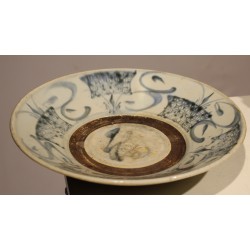Paire d\'assiettes en porcelaine Bleu blanc