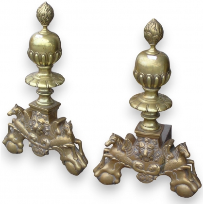 Pair of Baroque andirons