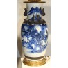 Lampe en porcelaine Bleu blanc