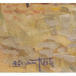 Tableau \"Marché\" signé Alfr. VAN NESTE