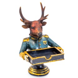 Porte-cartes Cerf en uniforme en résine