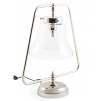 Lampe nickelée avec globe en verre