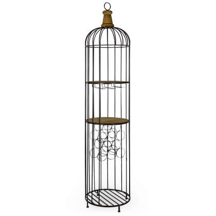 Bar en forme de cage à oiseau avec étagères