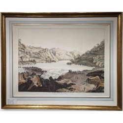 Engraving ‘View of the Loss of the Rhône’ by HACKERT.  at Moinat SA  – Antiques and decorative items –  Engravings, lithographs