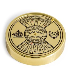 Calendrier 50 ans, laiton poli