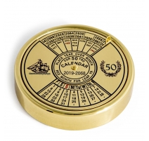 Calendrier 50 ans, laiton poli