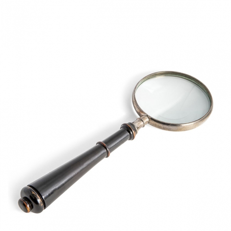 Loupe avec manche en bois noirci