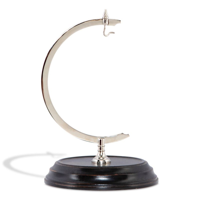 Wood and brass globe or watch stand