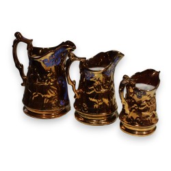 Suite de 3 carafes en céramique de Allertons