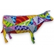 Vache taille nature cubiste multicolore