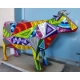 Vache taille nature cubiste multicolore