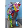 Vache taille nature cubiste multicolore