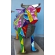 Vache taille nature cubiste multicolore