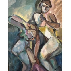 Tableau \"La Toilette\" signé ARQUES