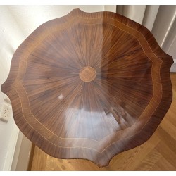 Round Napoleon III side table with marquetry