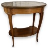 Oval Louis XV-style side table, with a marble top
