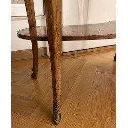 Oval Louis XV-style side table, with a marble top