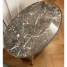 Oval Louis XV-style side table, with a marble top