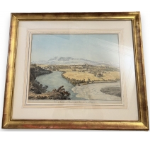 Gravure "Vue de Genève et Jonction" par LINCK