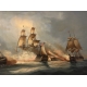 Tableau "Bataille navale" signé C. DUBREUIL 1873