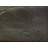 Tableau \"Bataille navale\" signé C. DUBREUIL 1873