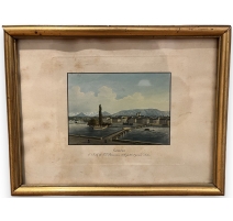 Gravure "Genève L'Isle de J.J. Rousseau"